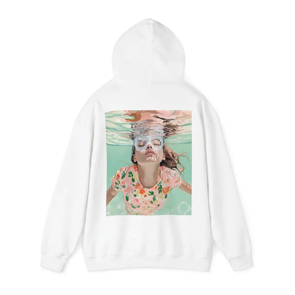 Girl Swimming Underwater Floral Shirt Pool – Hoodies