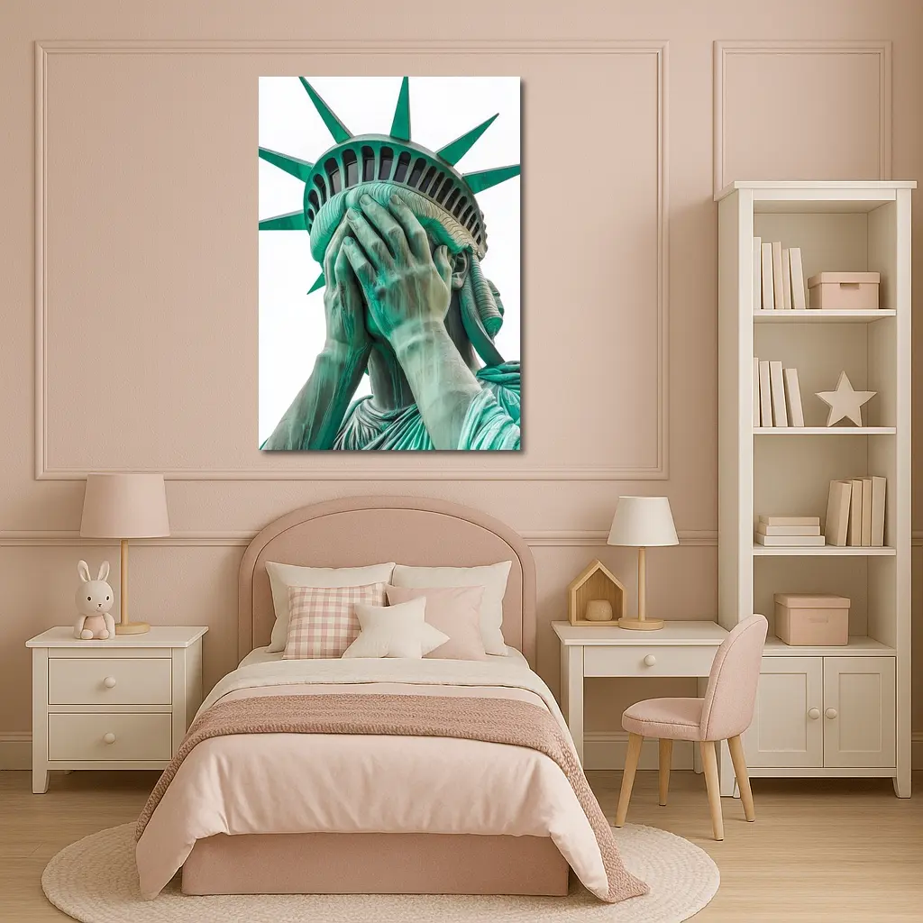 Statue of Liberty Facepalm Funny Political Art – Wall Art