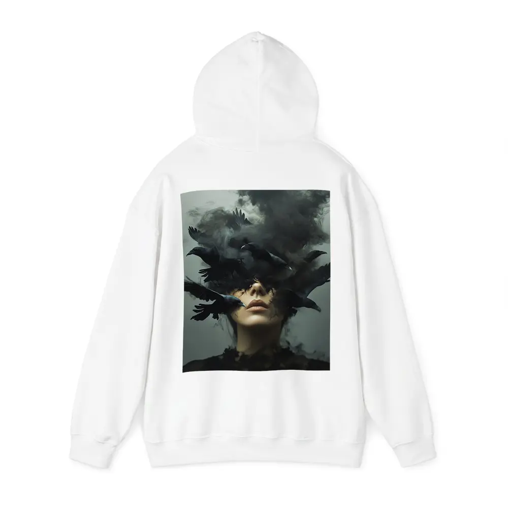 Woman With Ravens Dark Smoke Surreal Art – Hoodies