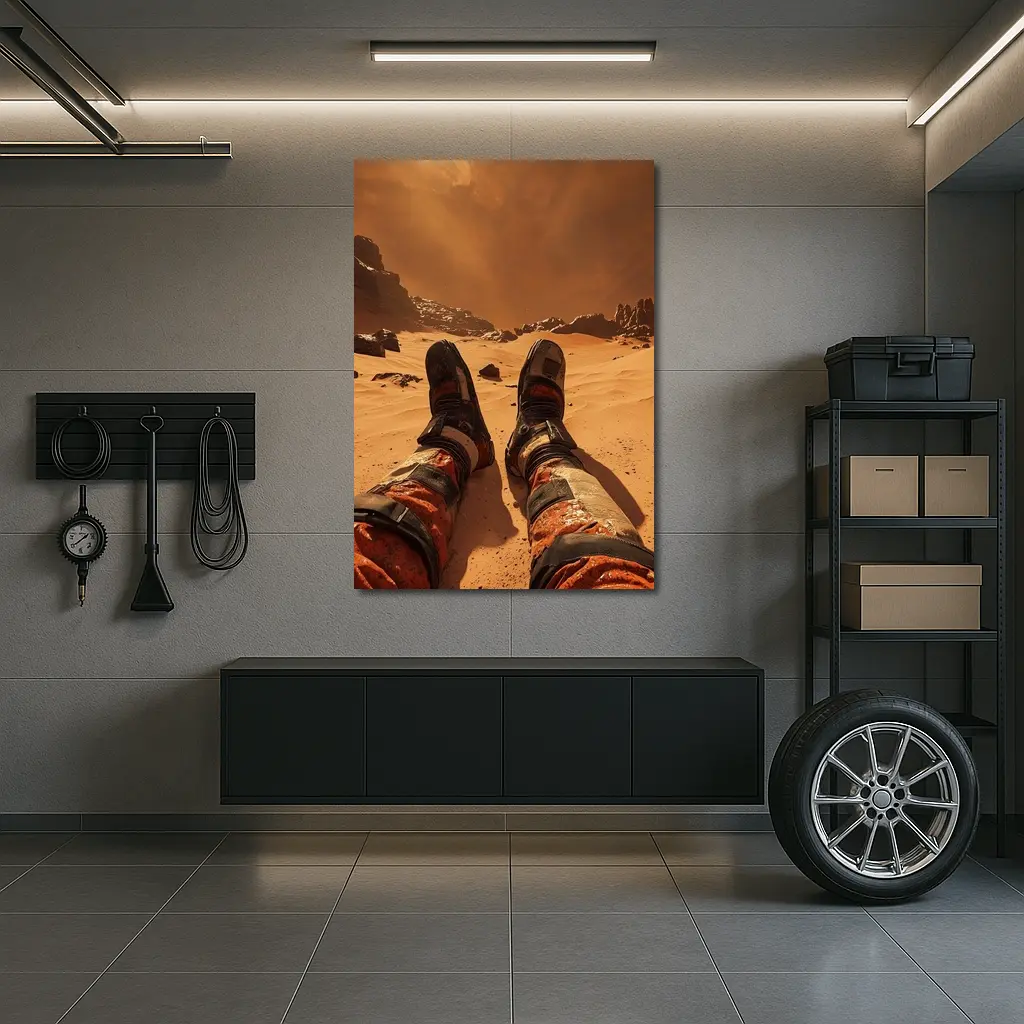 Astronaut Resting On Mars Desert Surface – Wall Art