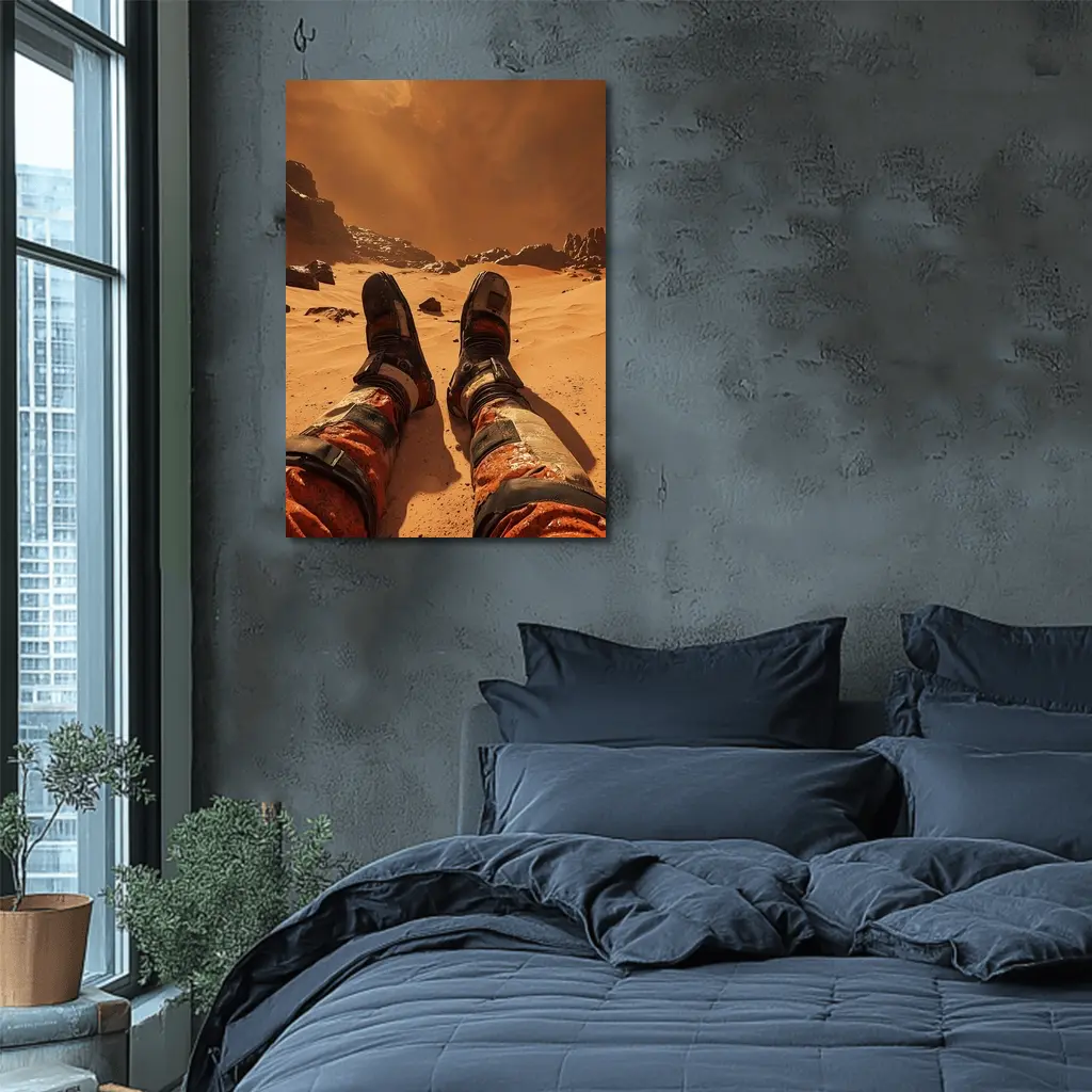 Astronaut Resting On Mars Desert Surface – Wall Art