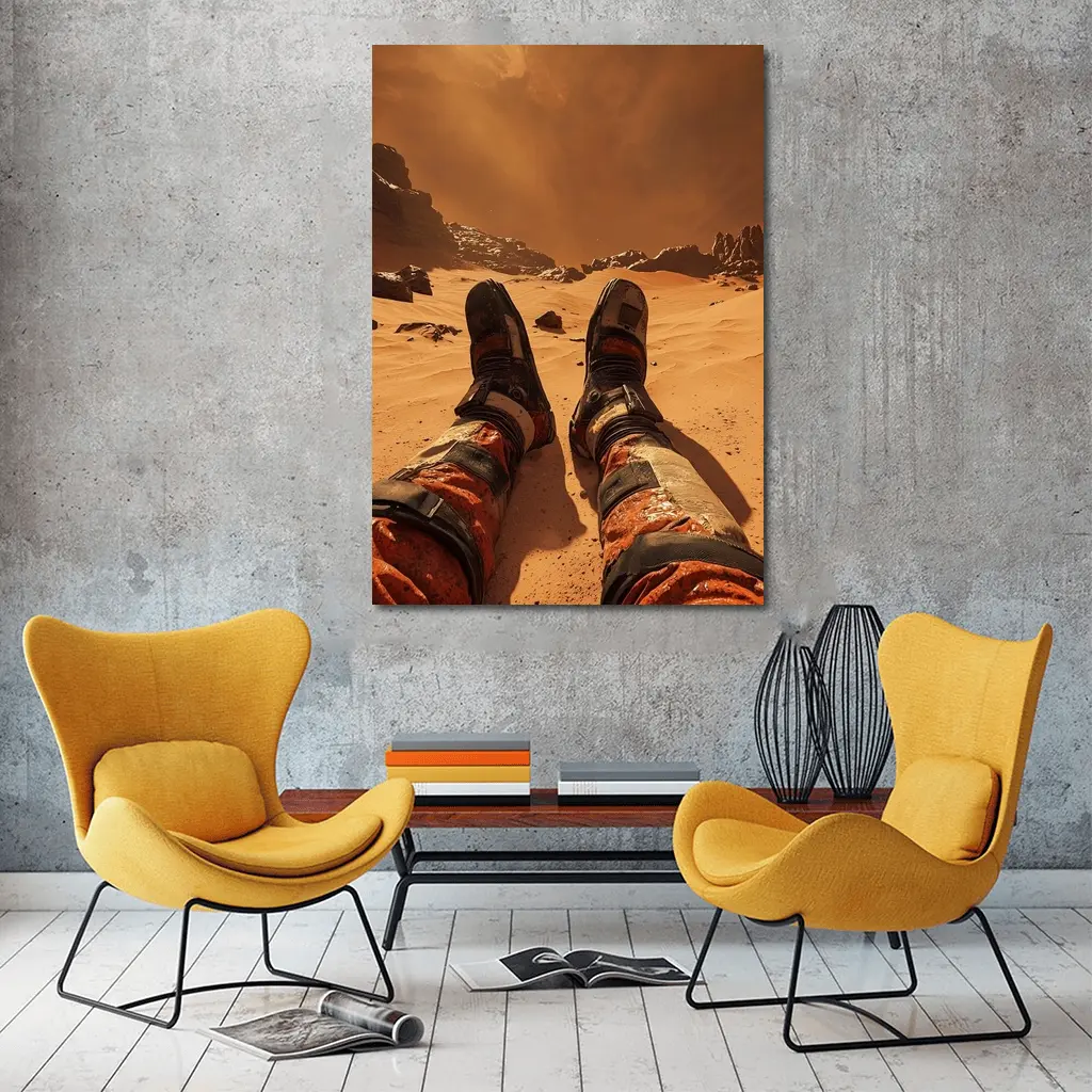 Astronaut Resting On Mars Desert Surface – Wall Art