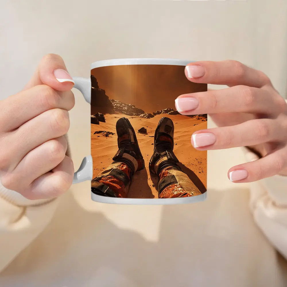 Astronaut Resting On Mars Desert Surface – Mugs