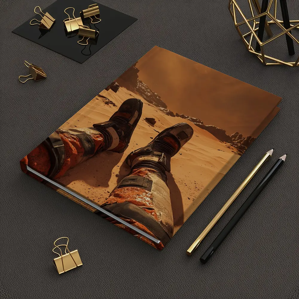Astronaut Resting On Mars Desert Surface – Notebooks