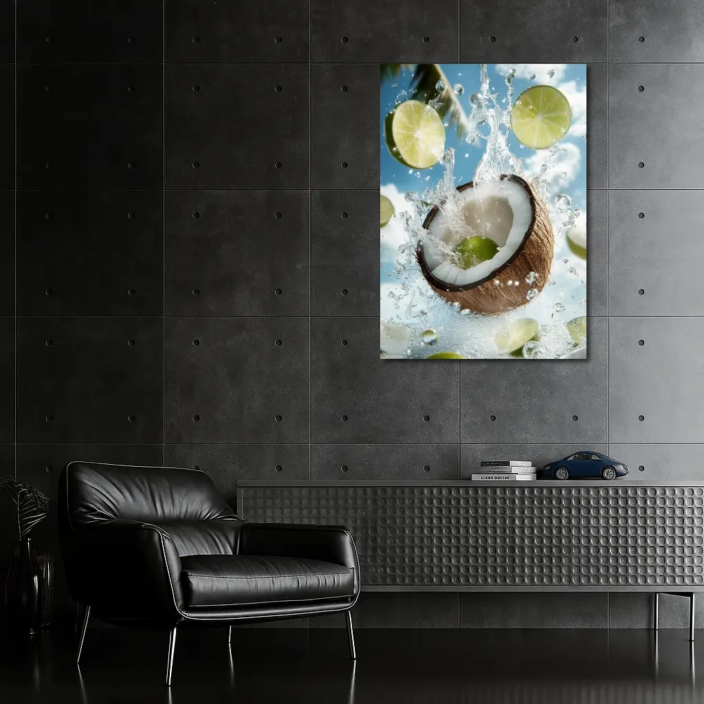 Coconut and Lime Water Splash Sky – Wall Art