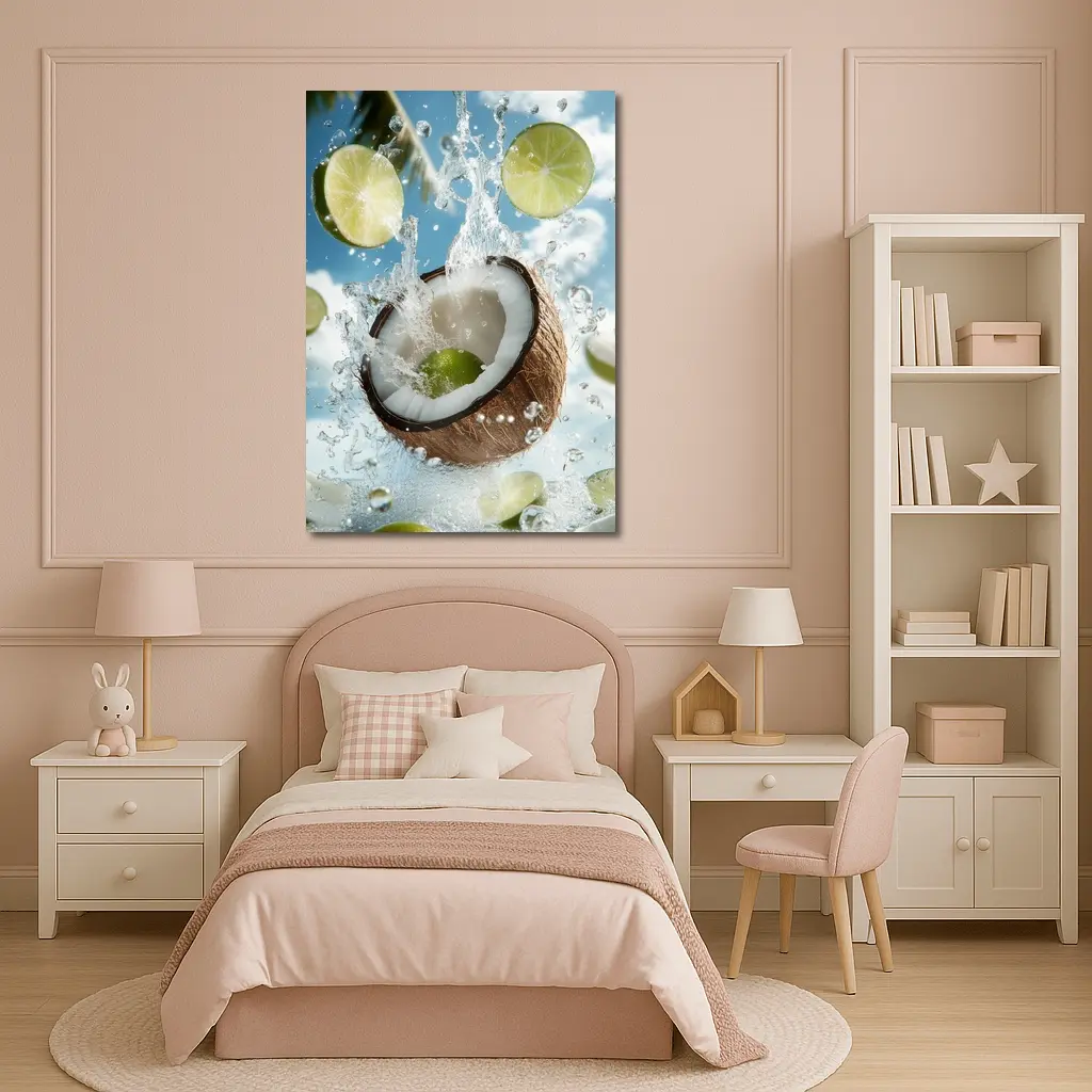 Coconut and Lime Water Splash Sky – Wall Art
