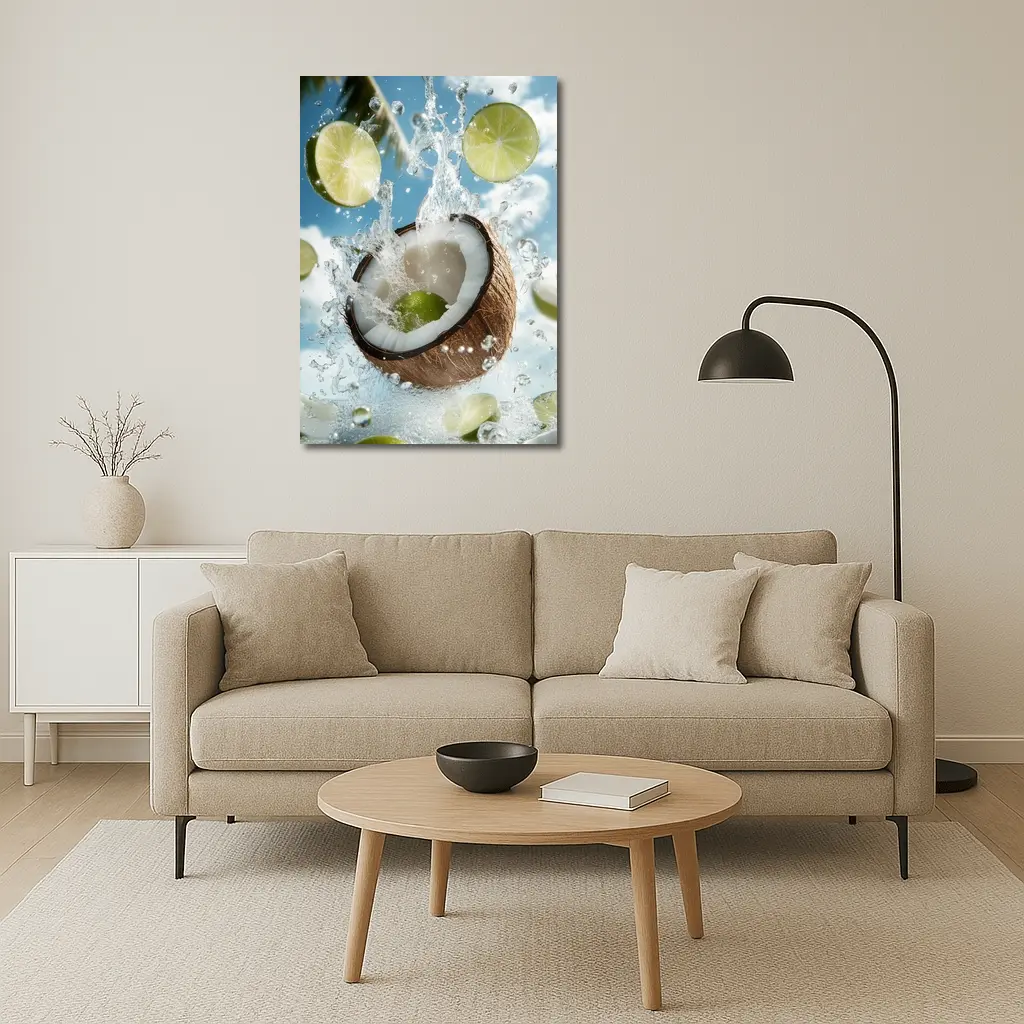 Coconut and Lime Water Splash Sky – Wall Art