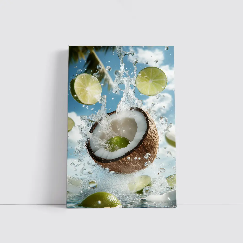 Coconut and Lime Water Splash Sky – Wall Art