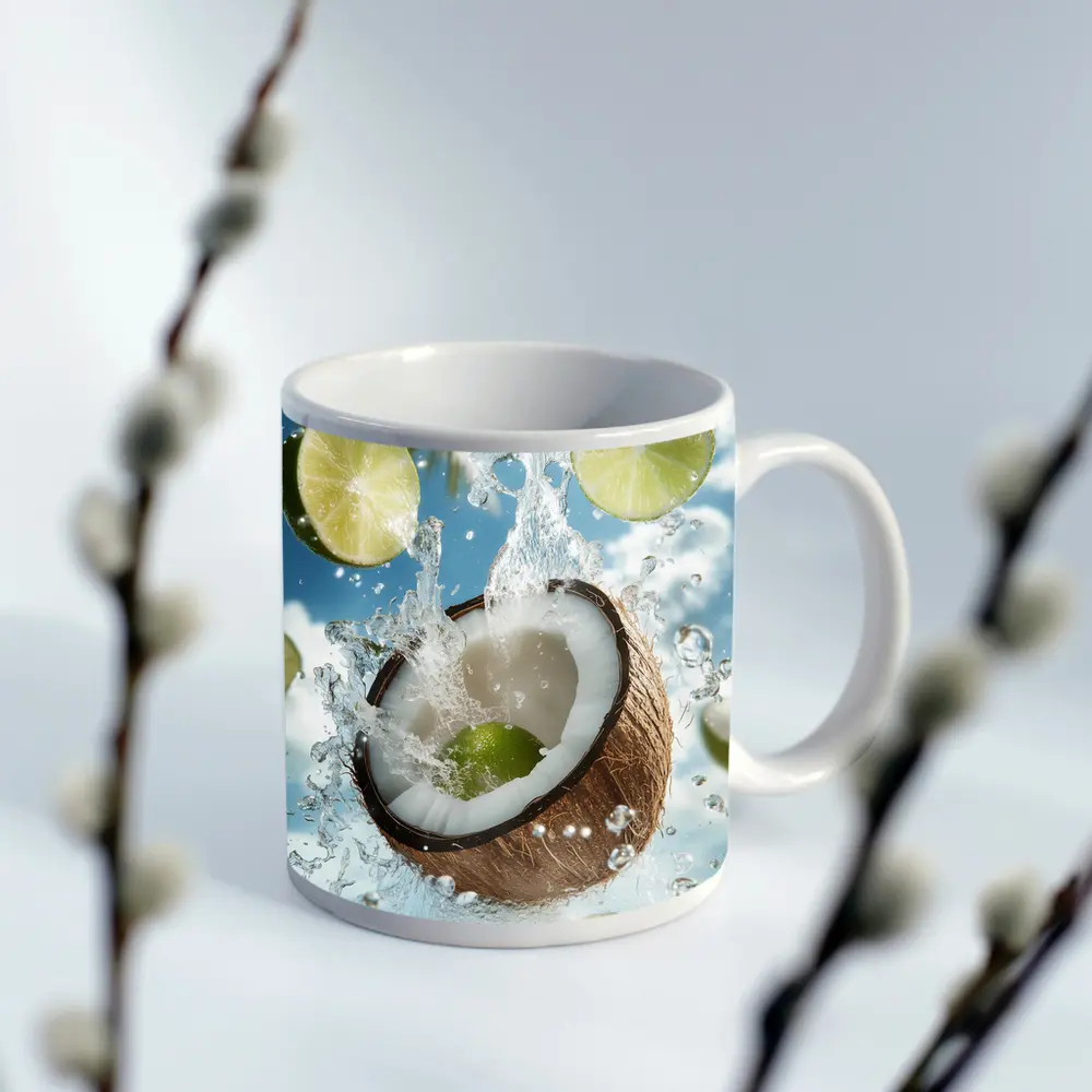 Coconut and Lime Water Splash Sky – Mugs