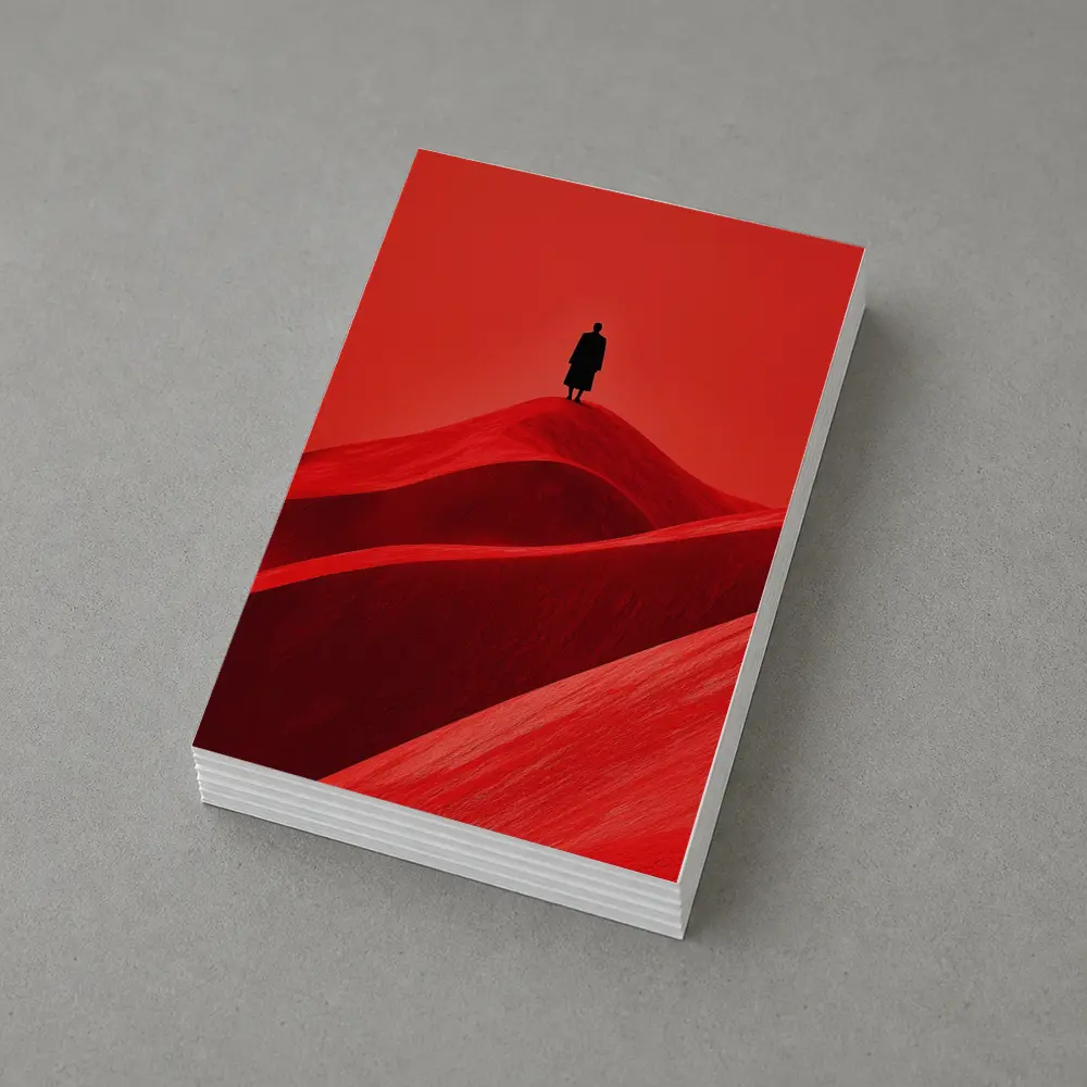 Lone Figure Standing On Red Sand Dunes – Postcards