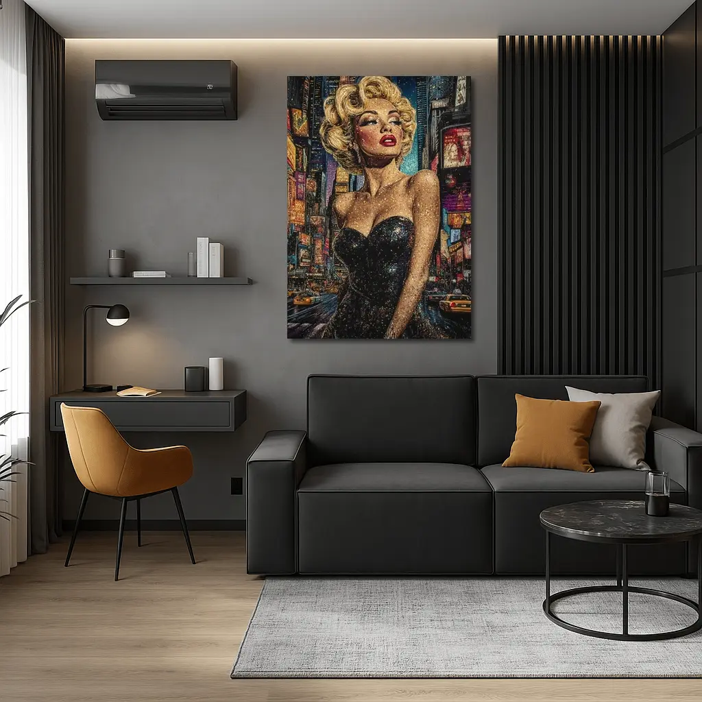 Marilyn Monroe Glitter Art New York City – Wall Art