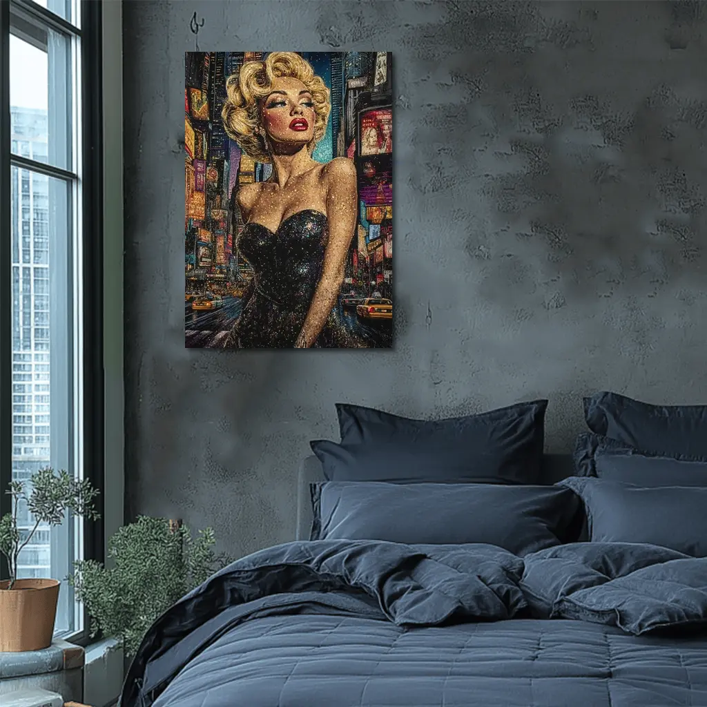 Marilyn Monroe Glitter Art New York City – Wall Art