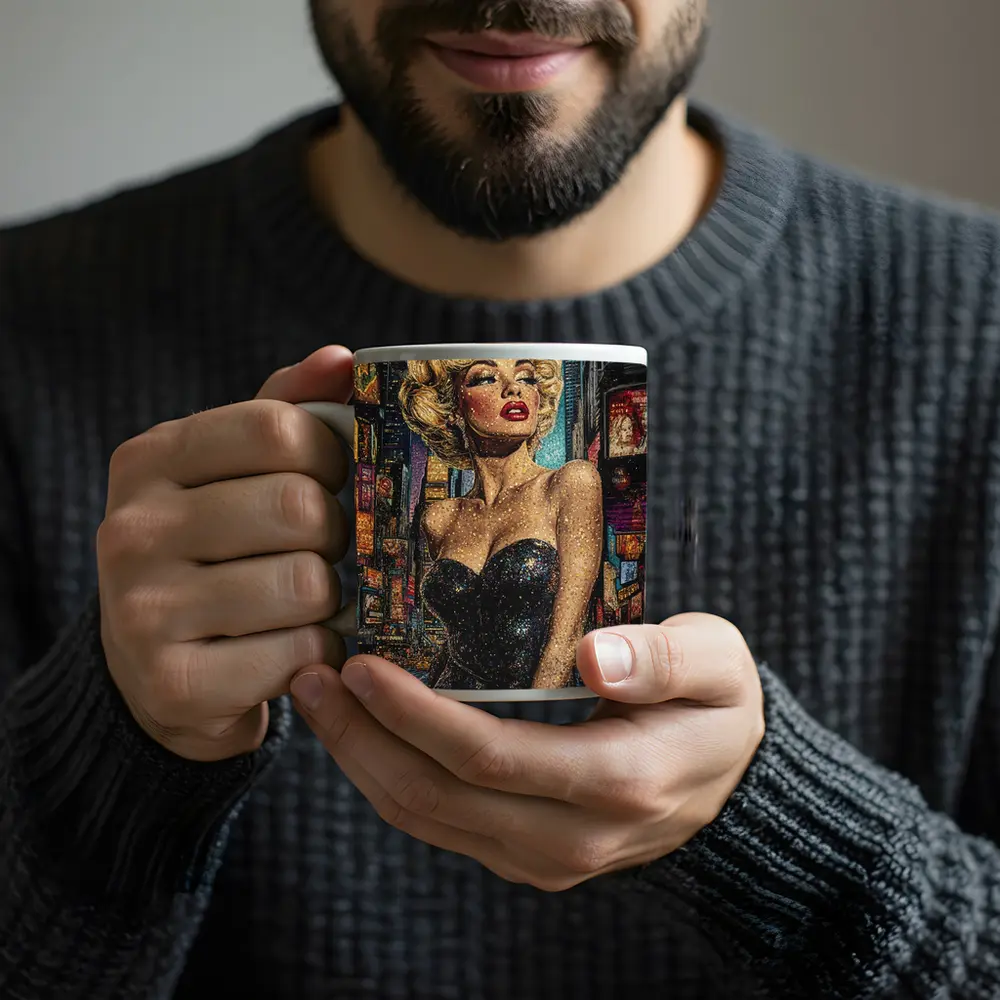 Marilyn Monroe Glitter Art New York City – Mugs