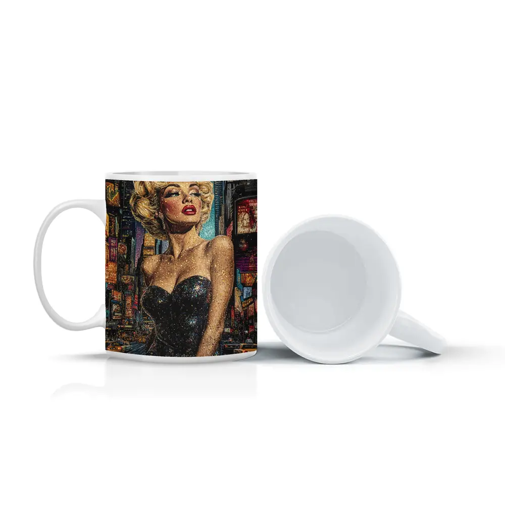 Marilyn Monroe Glitter Art New York City – Mugs