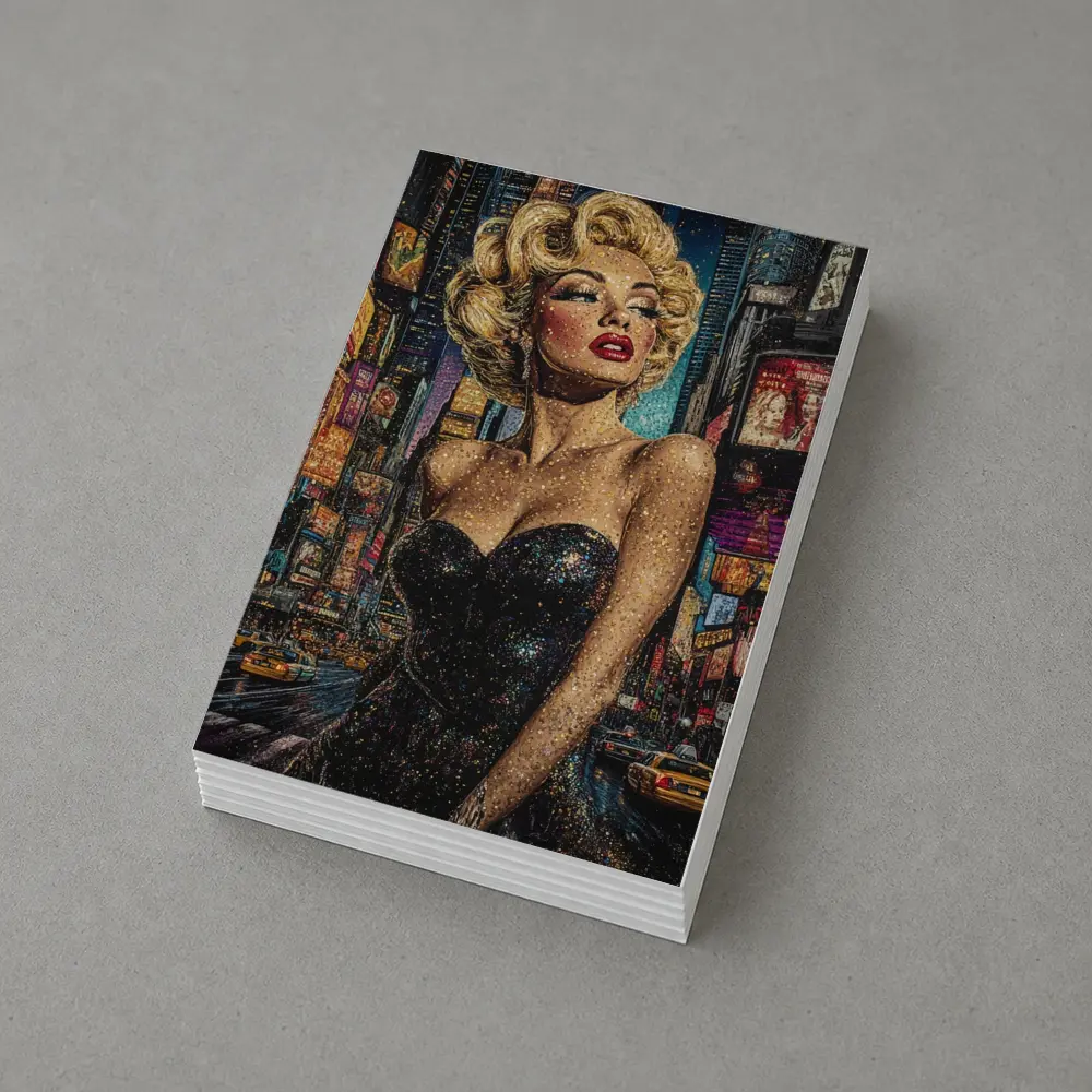 Marilyn Monroe Glitter Art New York City – Postcards