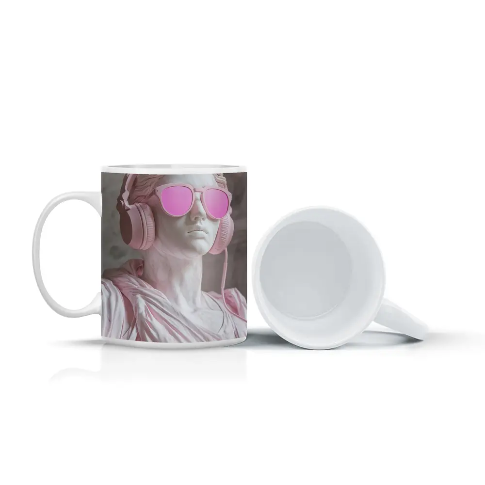 Greek Marble Statue Pink Headphones Sunglasses – Mugs