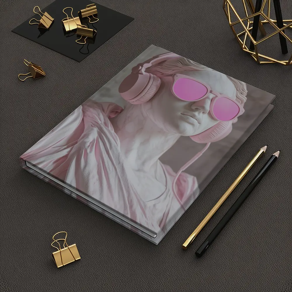 Greek Marble Statue Pink Headphones Sunglasses – Notebooks