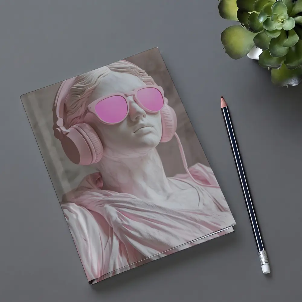Greek Marble Statue Pink Headphones Sunglasses – Notebooks