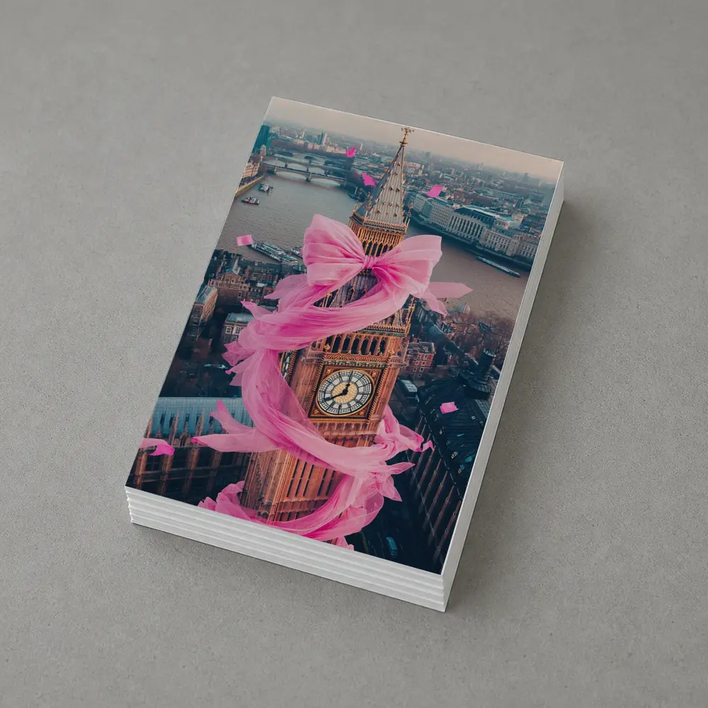 Big Ben Pink Bow London Aerial View – Postcards