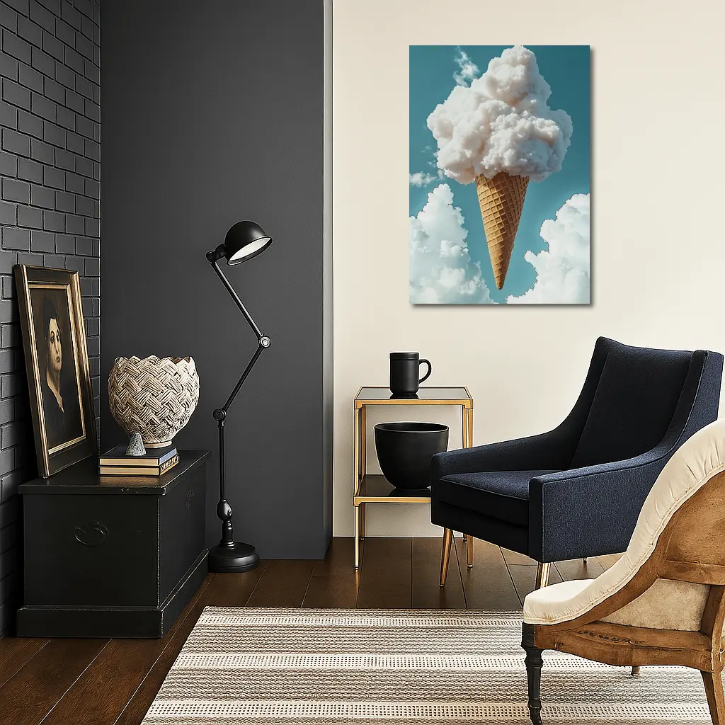 Cloud Ice Cream Cone Blue Sky – Wall Art