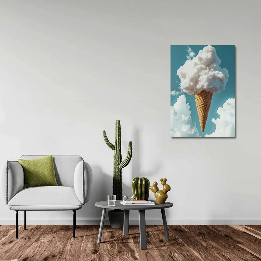 Cloud Ice Cream Cone Blue Sky – Wall Art