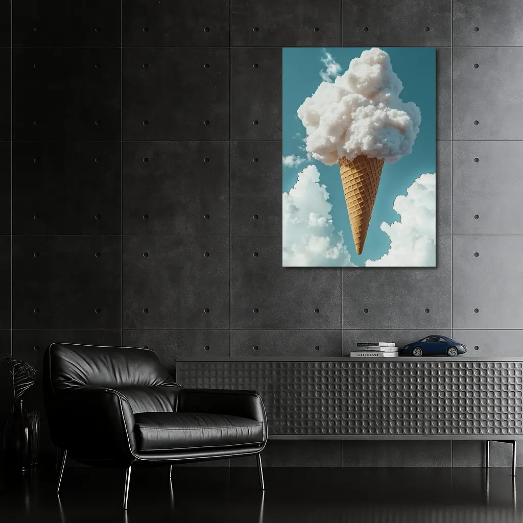Cloud Ice Cream Cone Blue Sky – Wall Art