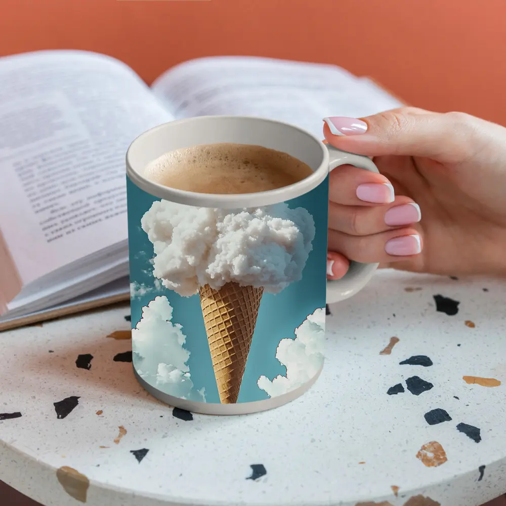 Cloud Ice Cream Cone Blue Sky – Mugs