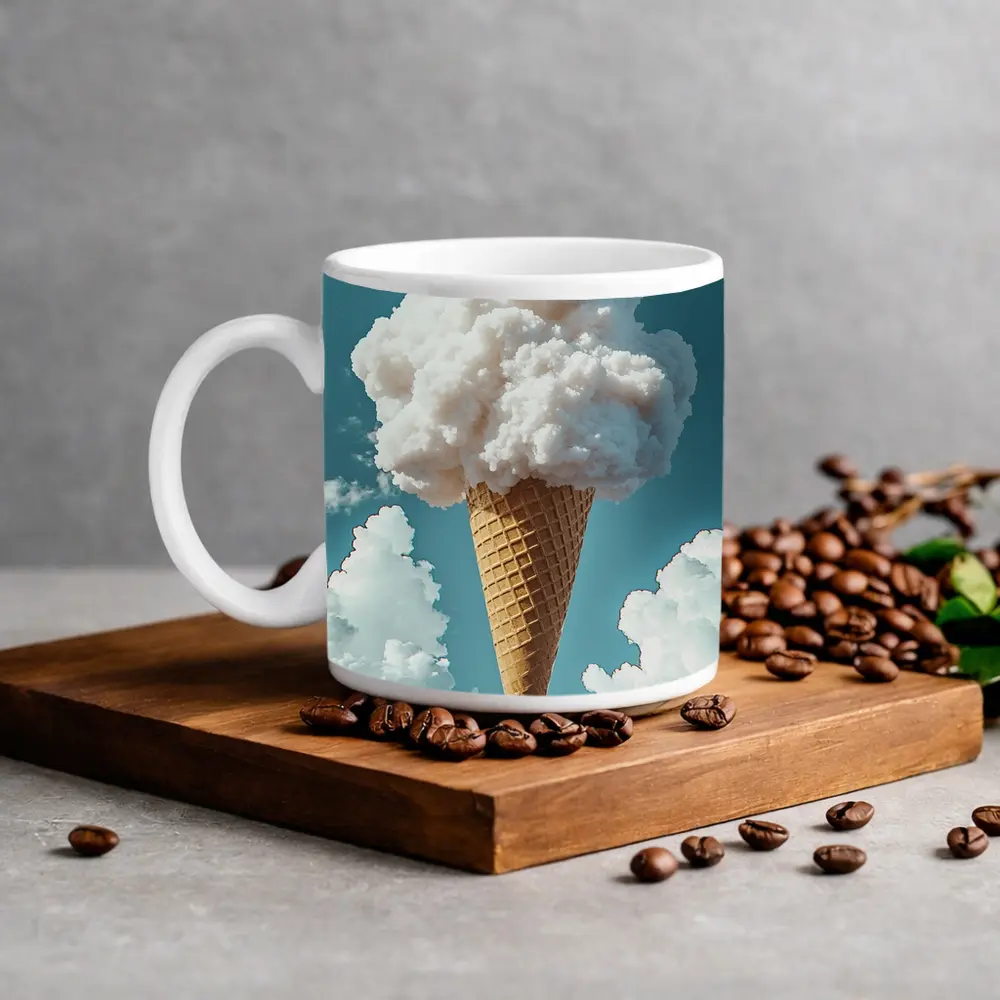 Cloud Ice Cream Cone Blue Sky – Mugs