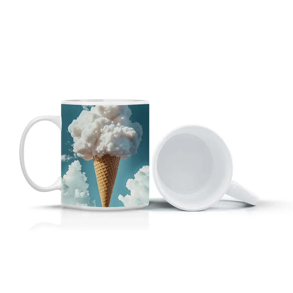 Cloud Ice Cream Cone Blue Sky – Mugs