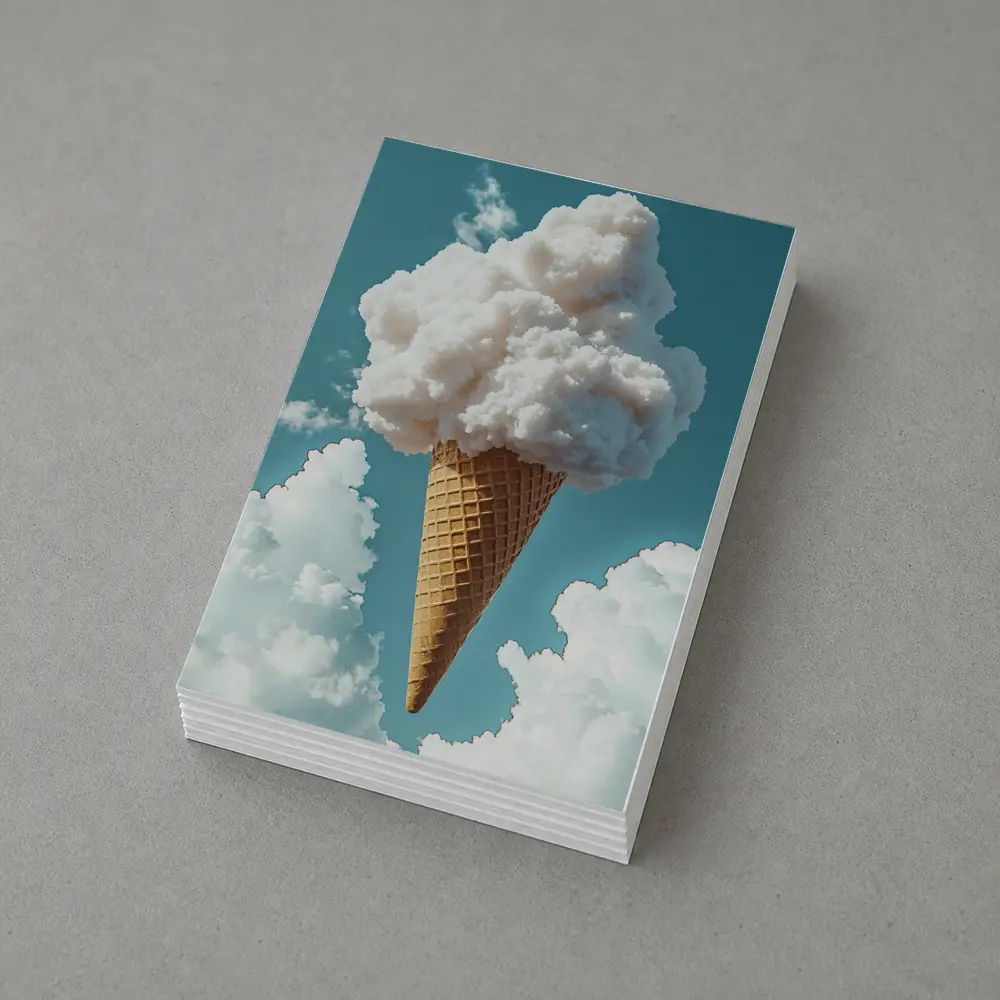 Cloud Ice Cream Cone Blue Sky – Postcards