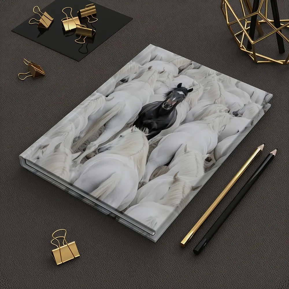 Black Horse Standing Among White Horses – Notebooks