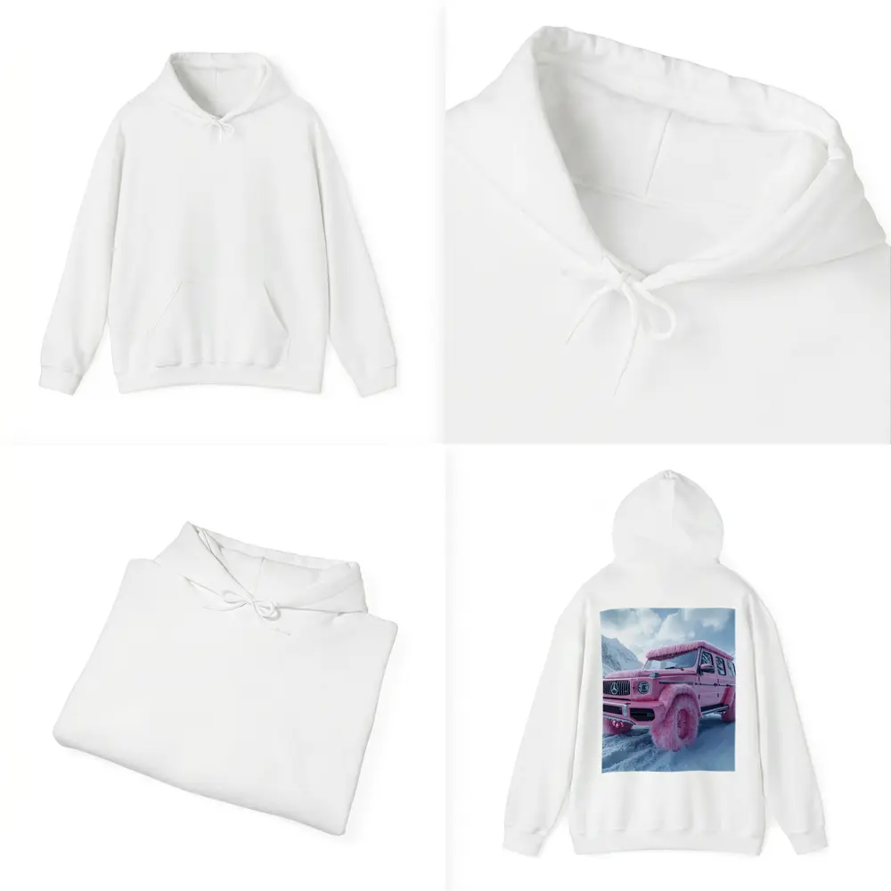 Pink Fur Mercedes G Class Snowy Mountains – Hoodies