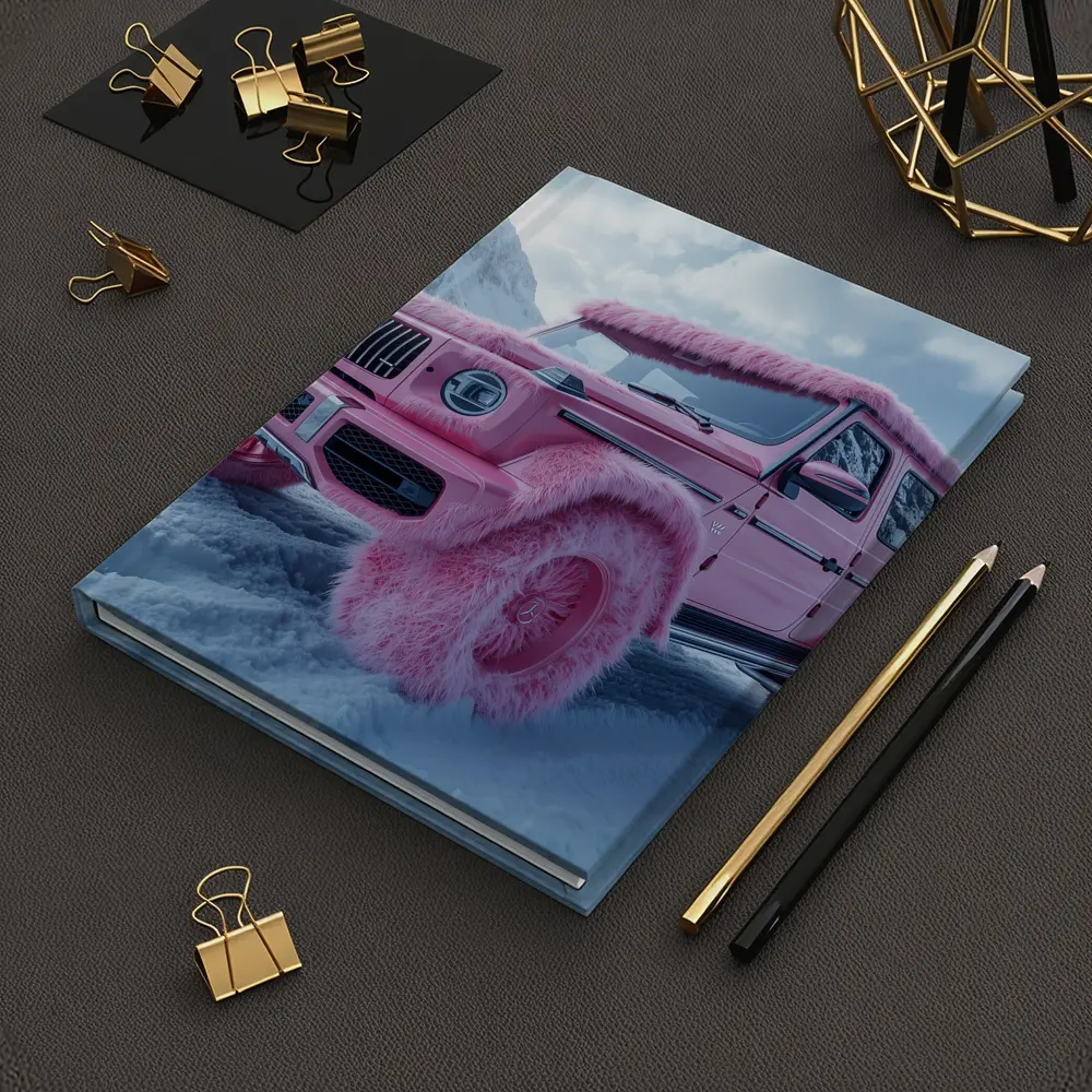 Pink Fur Mercedes G Class Snowy Mountains – Notebooks
