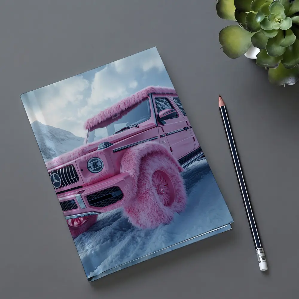 Pink Fur Mercedes G Class Snowy Mountains – Notebooks