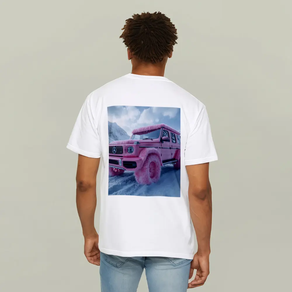 Pink Fur Mercedes G Class Snowy Mountains – T-Shirts