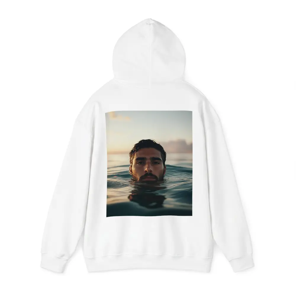 Man Emerging From Ocean At Sunset – Hoodies