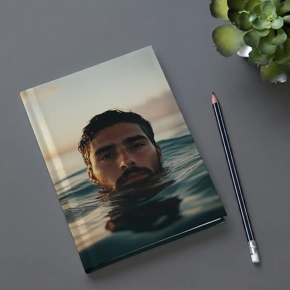 Man Emerging From Ocean At Sunset – Notebooks