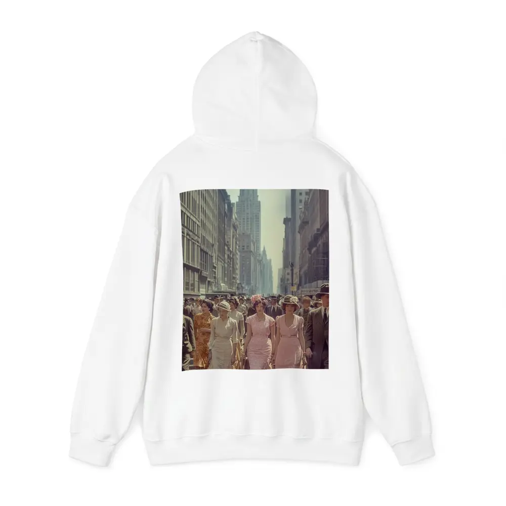Retro Women Walking New York City Street – Hoodies