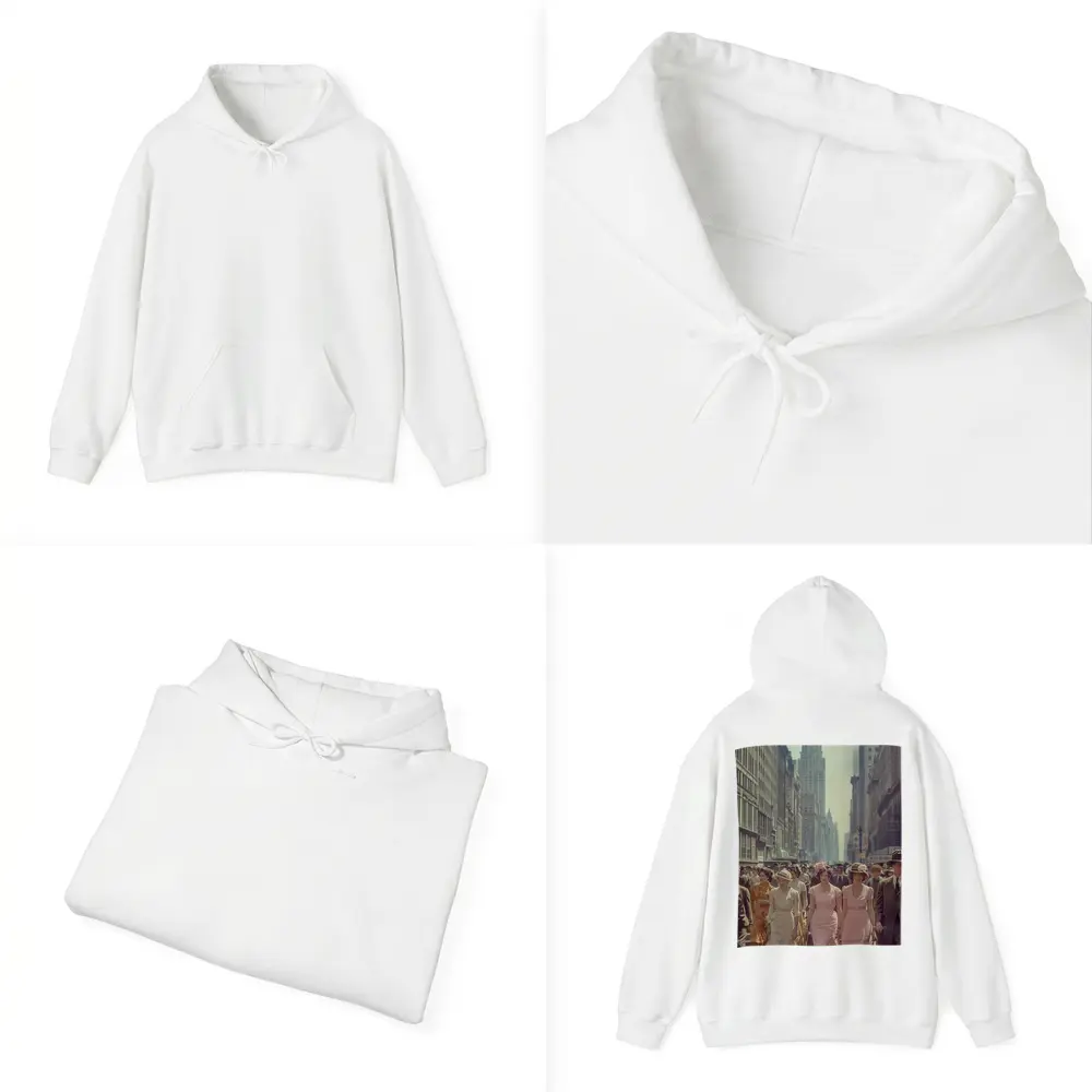 Retro Women Walking New York City Street – Hoodies