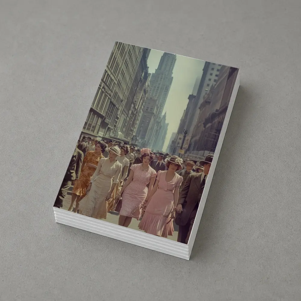 Retro Women Walking New York City Street – Postcards
