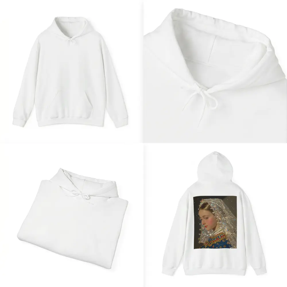 Renaissance Girl Jeweled Veil Portrait Art – Hoodies