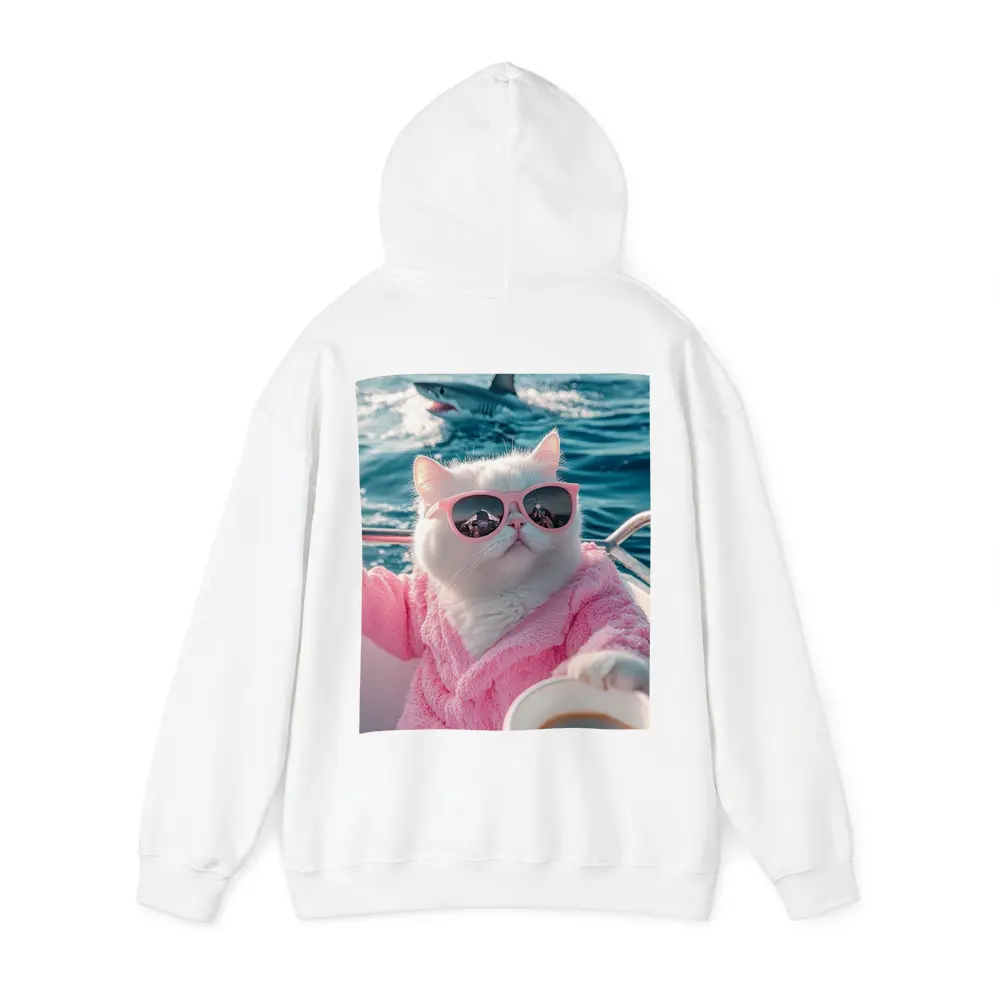 White Cat Pink Robe Sunglasses Ocean Shark – Hoodies