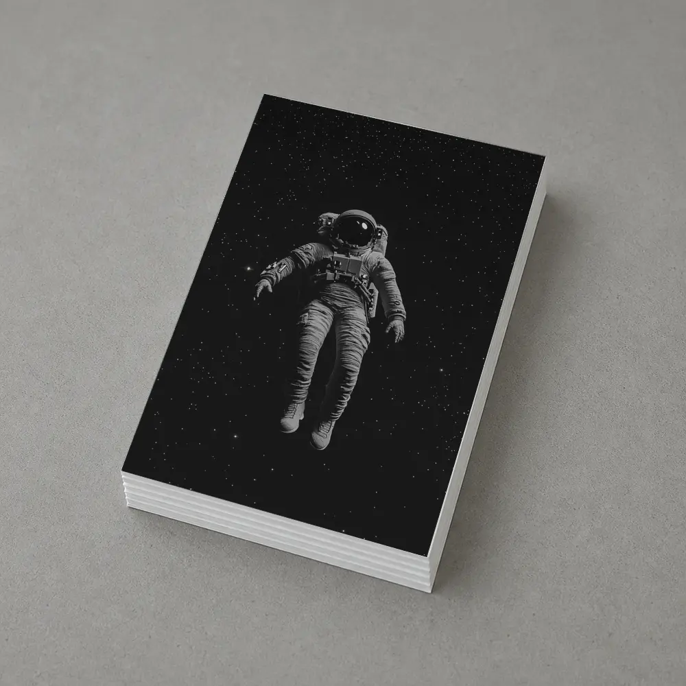 Astronaut Floating In Dark Starry Space – Postcards