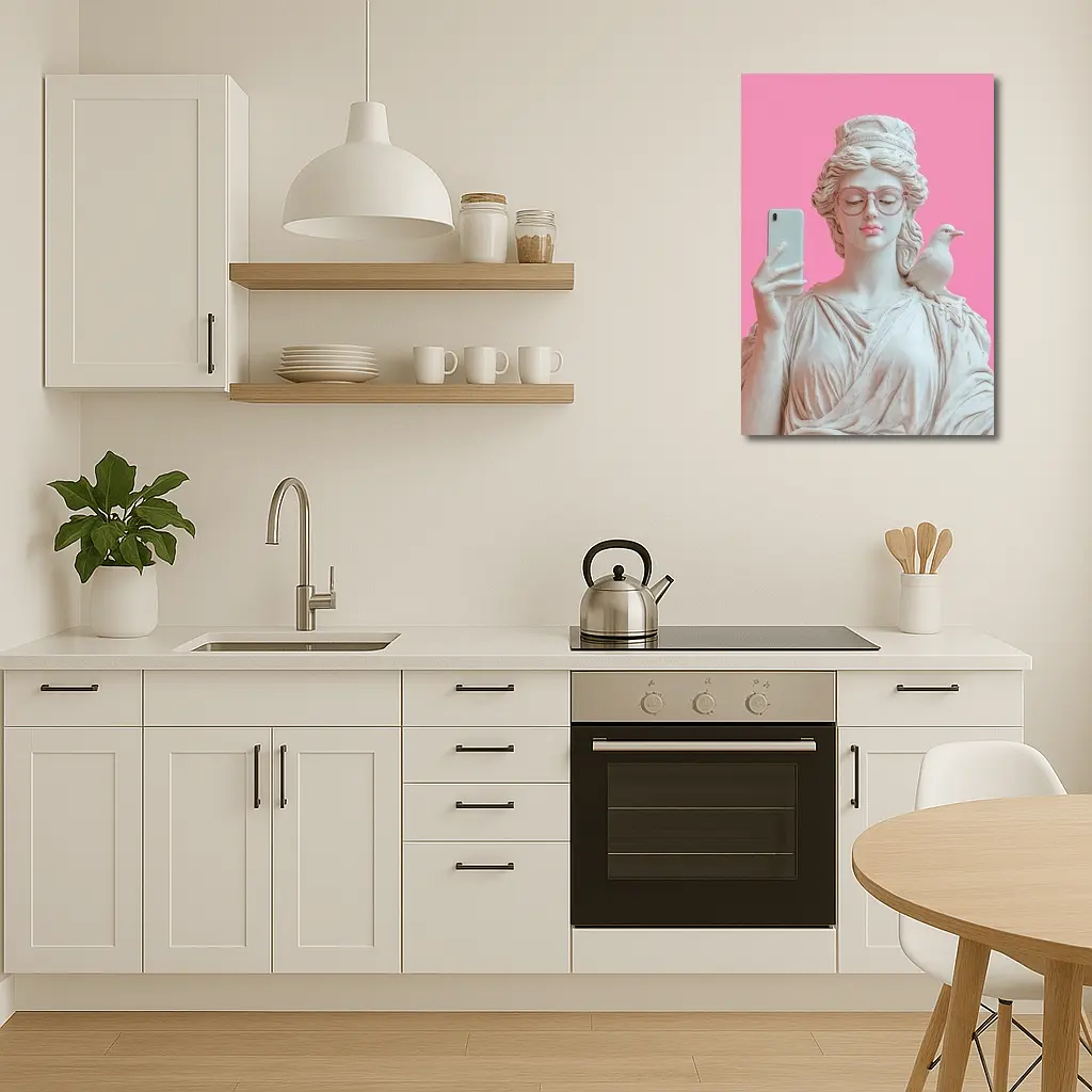 Greek Goddess Selfie Pink Pop Art – Wall Art