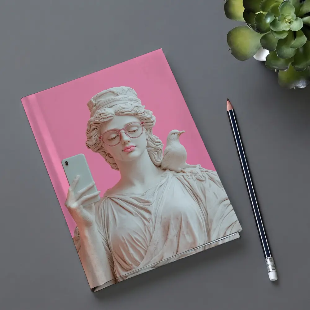 Greek Goddess Selfie Pink Pop Art – Notebooks