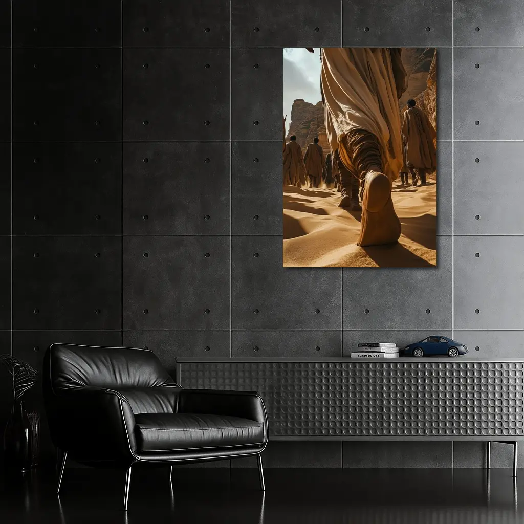 Desert Wanderers Walking Through Sandy Dunes – Wall Art