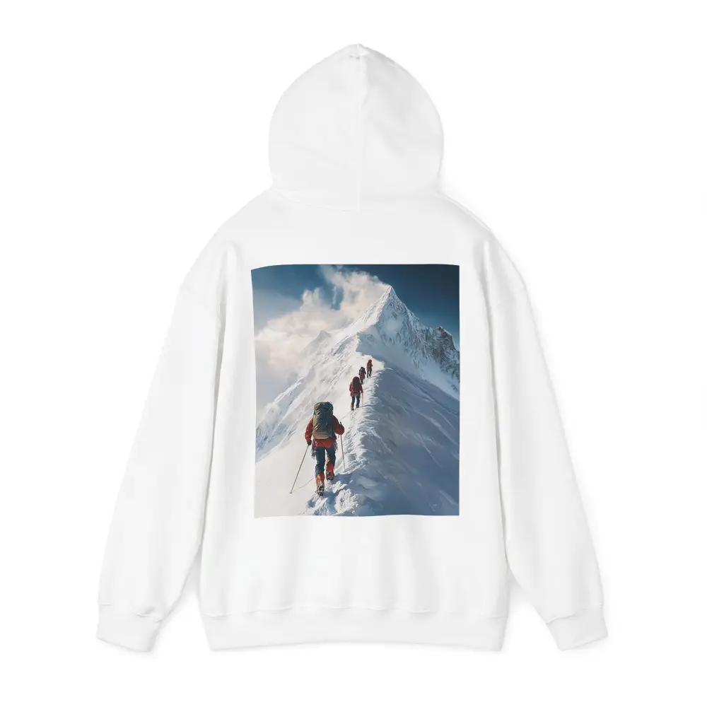 Mountain Climbers Ascending Snowy Alpine Peak – Hoodies