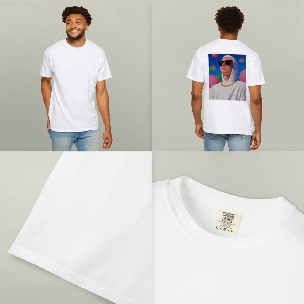 Man in White Hood Sunglasses Surreal Pop Art – T-Shirts