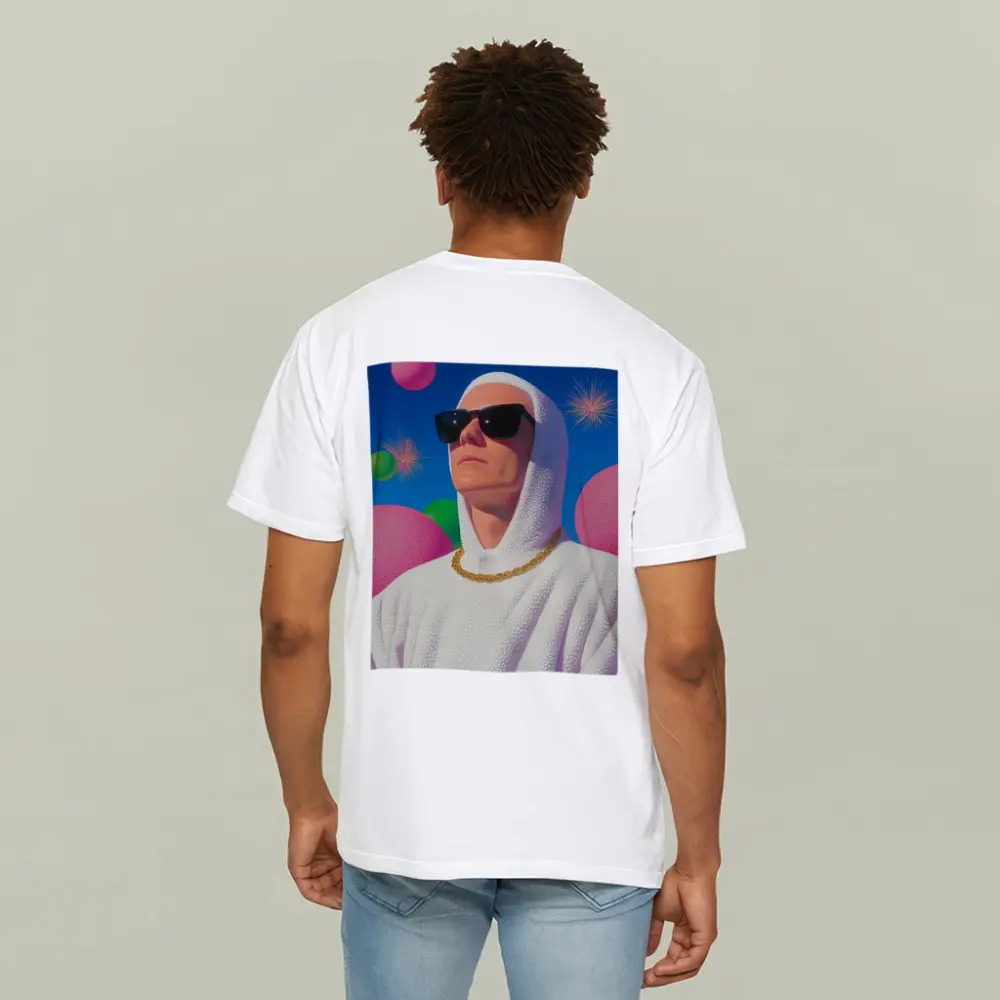 Man in White Hood Sunglasses Surreal Pop Art – T-Shirts