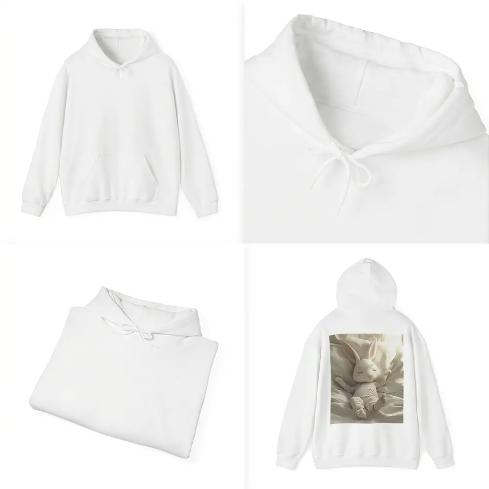 Sleeping Baby Bunny Cozy White Bedding – Hoodies